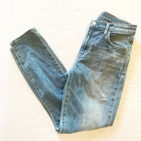 AGOLDE Sophie Crop Jeans Outsider Distressed Skinny Light Wash Womens 25 - Picture 2 of 11